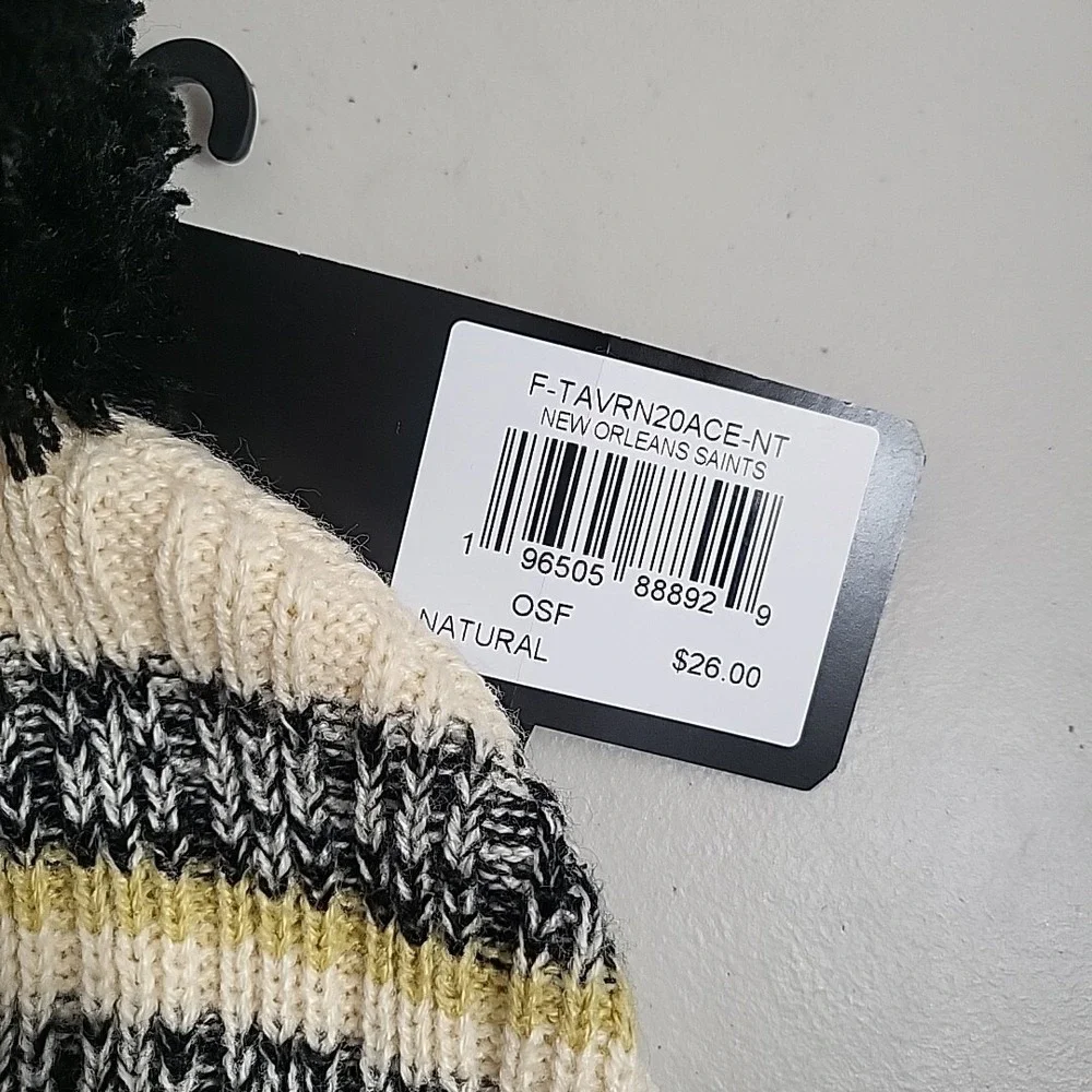 47-Brand-New Orleans Saints Beanie-Hat-NFL Cuffed With Pom New!!